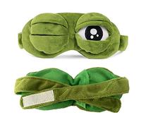 Cute Green Frog 3D Eye mask Cover Sleep Rest Anime Funny Gift Cute Cartoon Design Sleeping Eye Blinder Travel Office Snap Soft Plush Eye Mask for Children, Girlfriend, Men, Women, Family and Kids