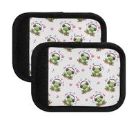 Cute Green Frogs Cartoon White Luggage Handle Wraps Soft Handle Covers Suitcase Makers Covers for Travel, 5.9x4.3in, Cute Green Frogs Cartoon White, one sizex4