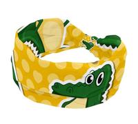 Cute Green Gator Crocodiles Pattern Women’s Headbands Elastic Wide Turban Headband Soft Head Bands Non Slip Hairband for Yoga Workout Sport Running
