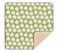 Cute Green Little White Chicks Soft Foam Baby Activity Play Mat for Floor Non-Toxic Kicking Mat for Baby Kids Toddlers Infants, 50'' x 50''