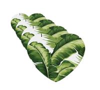 Cute green palm leaves Car Air Fresheners Cards Set of 4 Pieces Personalized Car Fresheners Gifts for Men Women Auto Aromatherapy Tablets Hanging Scented Cards for Wardrobe Bathroom