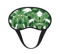 Cute Green Palm Leaves Print Blackout Sleep Mask - Side Sleeper Eye Cover, Soft Comfort, Perfect for Travel, Meditation