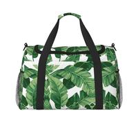 Cute Green Palm Leaves Print Duffel Bag for Travel Weekender Overnight Carry On Bag Women Men Gym Luggage Bag Carry on