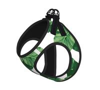 Cute Green Palm Leaves Print Harness Leash Set For Cats And Dogs, Reflective Adjustable, Soft Breathable Mesh Vest With Escape-Proof Lead, For Small Pets And Kitten Puppies
