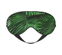 Cute Green Palm Leaves Print Lightweight Sleep Mask Breathable Light-Blocking Travel Yoga Outdoor Adventures