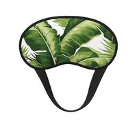 Cute Green Palm Leaves Sleep Eye Mask for Women Men Soft and Comfortable Sleep Mask Blackout Sleeping Eye Cover for Travel Yoga Nap Shift Work