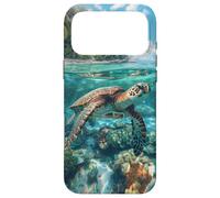 Cute Green Sea Turtle Gliding Over Vibrant Coral Reef Case for iPhone 17 Pro Max