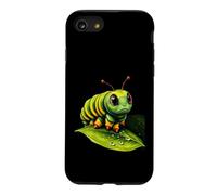 Cute Green Striped Caterpillar on Leaf Case for iPhone SE (2020) / 7/8