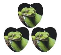 Cute Green Tree Python Car Air Fresheners Cards 3 PCS Long Lasting Hanging Fragrance Scented Card Funny Car Aromatherapy Tablets Gift for Women Men Auto Rearview Mirror Pendant