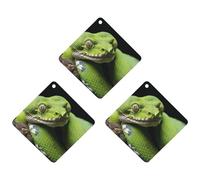 Cute Green Tree Python Car Air Fresheners Cards 3 PCS Long Lasting Hanging Fragrance Scented Card Funny Car Aromatherapy Tablets Gift for Women Men Auto Rearview Mirror Pendant