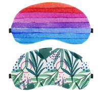 Cute Green Watercolor Tropical Leaves Branches 2-Pack Eye Patch and Eye Masks Set, Light-Blocking, Soft, Breathable Sleep Mask Kit