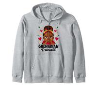 Cute Grenadian Princess Girl Roots Grenada Flag Heritage Zip Hoodie