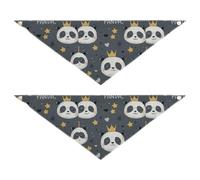 Cute Grey Cartoon Panda bulk dog bandanas Adjustable Pet Scarf for Boy and Girl Cute Pet Holiday Accessories Decor for Dogs Cats M