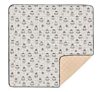 Cute Grey Cartoon Penguins Large Sturdy Baby Gym & Activity Mat for Indoor Outdoor Lightweight Activity Gym Mat for Babies Infants Toddlers, 50'' x 50''