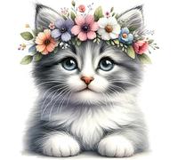 Cute Grey Cat Head Vinyl Decals, Kitten Wall Stickers, Home, Phone, Mirror