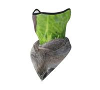 Cute Grey Hare Rabbit Windproof Mask,Neck Gaiter Winter Motorcycle Face Cover