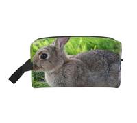 Cute Grey Hare RabbitLarge Capacity Cosmetic Organizer,Travel Makeup Bag for Women