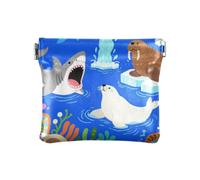 Cute Grey Shark Fashion Women Leather Coin Purse Fancy Makeup Bag Change Purse for Women guarda monedas para carro