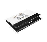 Cute Grey Sloths on Tree Branches with Green Leaves on White Business Card Holder Leather, Slim Credit Card Case Stainless Steel Wallet for Women and Men Unisex Business Card Holder