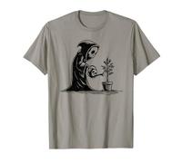 Cute Grim Reaper Plant Lover Gothic Gardening Tattoo Graphic T-Shirt