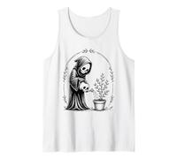 Cute Grim Reaper Plant Lover Gothic Gardening Tattoo Graphic Tank Top