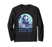 Cute Grim Reaper Reader Definitely Reading Smut Bookworm Long Sleeve T-Shirt