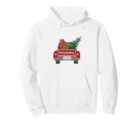 Cute Grizzly Bear Christmas Tree Car Bears Wildlife Mountain Pullover Hoodie