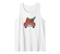 Cute Grizzly Bear Christmas Tree Car Bears Wildlife Mountain Tank Top