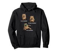 Cute Grumpy and Close Wombat Funny Marsupial Poses Pun Pullover Hoodie
