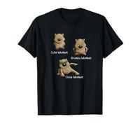 Cute Grumpy and Close Wombat Funny Marsupial Poses Pun T-Shirt
