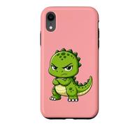 Cute Grumpy Cartoon Dinosaur T-Rex Friend Case for iPhone XR