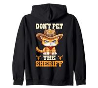 Cute Grumpy Cowboy Cat Sheriff Zip Hoodie