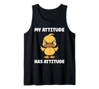 Cute Grumpy Duck Animal Funny Defiance Bad Attitude Tank Top