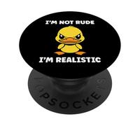 Cute Grumpy duck Animal Funny Defiance not rude PopSockets Adhesive PopGrip