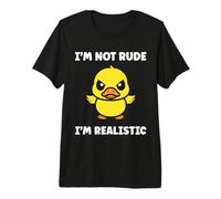 Cute Grumpy Duck Animal Funny Defiance not Rude Premium T-Shirt