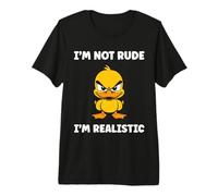 Cute Grumpy Duck Animal Funny Defiance not Rude Premium T-Shirt
