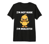 Cute Grumpy Duck Animal Funny Defiance not Rude Premium T-Shirt