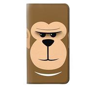 Cute Grumpy Monkey Cartoon PU Leather Flip Case Cover For Motorola Moto G6 Play, Moto G6 Forge, Moto E5