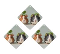 Cute Guinea Car Air Freshener, 3 Pcs Rhombus Hanging Air Freshener Cards, Long Lasting Fragrance Scented Cards for Car, Home, Office Black-style