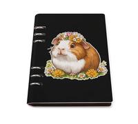 Cute Guinea Pig 6 Ring Refillable Notebook Binder A5 Planner Book Foldable Loose-Leaf Notebooks with 90 Sheets Paper