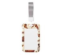 Cute-Guinea-Pig Abs Vertical Id Badge Holder, Name Badge with Clear Scanning Film