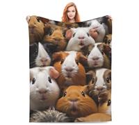 Cute Guinea Pig Blanket Gifts for Kids,Funny Guinea Pigs Pet Print Throw Blanket,Soft Flannel Plush Quilt for Bedding Sofa Couch Chair Room Valentines Decoration 50"x60"