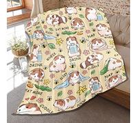 Cute Guinea Pig Blanket Gifts for Women Men,Funny Guinea Pigs Daily Print Throw,Soft Flannel Plush Quilt for Bed Sofa Couch Chair Room Decoration 80 in x 60 in Large for Adults