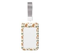 Cute Guinea Pig Coffee Print Badge Holder with Lanyard, Hard Plastic Vertical Name ID Card Badge Holders
