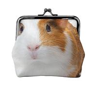 Cute Guinea Pig Coin Purse Kiss Lock Change Purse Leather Change Pouch Small Women Wallet Bag for Gifts, Black, One Size, Fashion