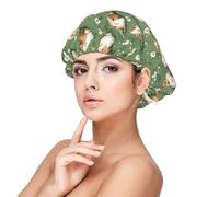Cute Guinea Pig Daisy Print Satin Silk Bonnet for Sleeping Women, Adjustable Double Layer Satin Hair Bonnet Night Sleep Cap for Curly Hair