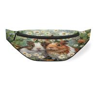Cute Guinea Pig Daisy Waist Bag Pack for Women Men Kids Girls Boys Fanny Pack Bumbags Pouch Purses Belt Bag for Travel Sport Running