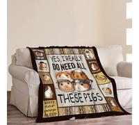 Cute Guinea Pig Decor Throw Blanket - Cozy Fleece Flannel Soft Warm Plush Lightweight Bedding for Couch Sofa Bed 60"X80"