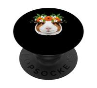 Cute Guinea Pig Flower Crown Pet Animal Graphic PopSockets Adhesive PopGrip