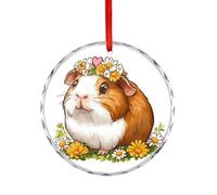 Cute Guinea Pig Hanging Decoration Glass Ornament | Christmas Tree Pendant Happy Engagement Gift for Wedding